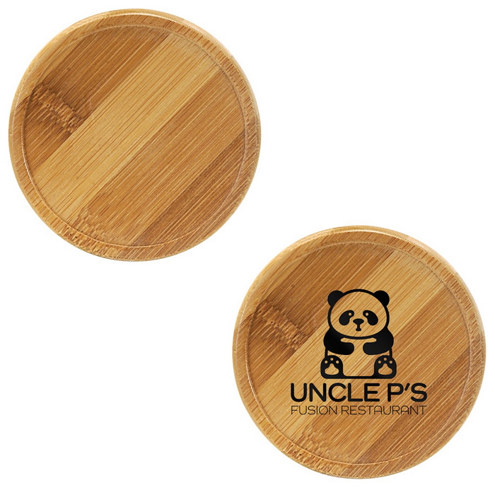 HST31431 Bamboo Round Beverage Coaster with Cus...